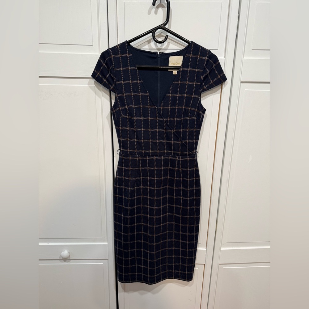 ModCloth Elegant Navy Checkered Dress